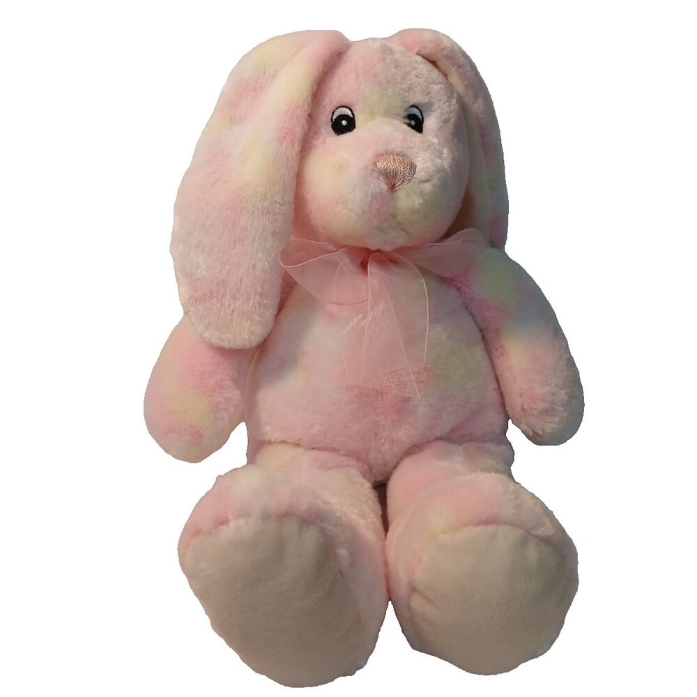 Kids Preferred Bunny Pink Yellow tye Dye Easter Stuffed Animal Stuffie Plushie